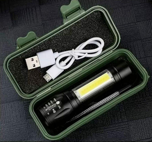 USB Rechargeable Mini Torch Flash Light Super Bright Pocket COB waterproof with 3 Modes Adjustable