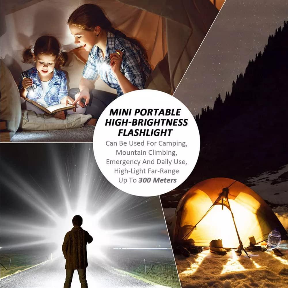 USB Rechargeable Mini Torch Flash Light Super Bright Pocket COB waterproof with 3 Modes Adjustable