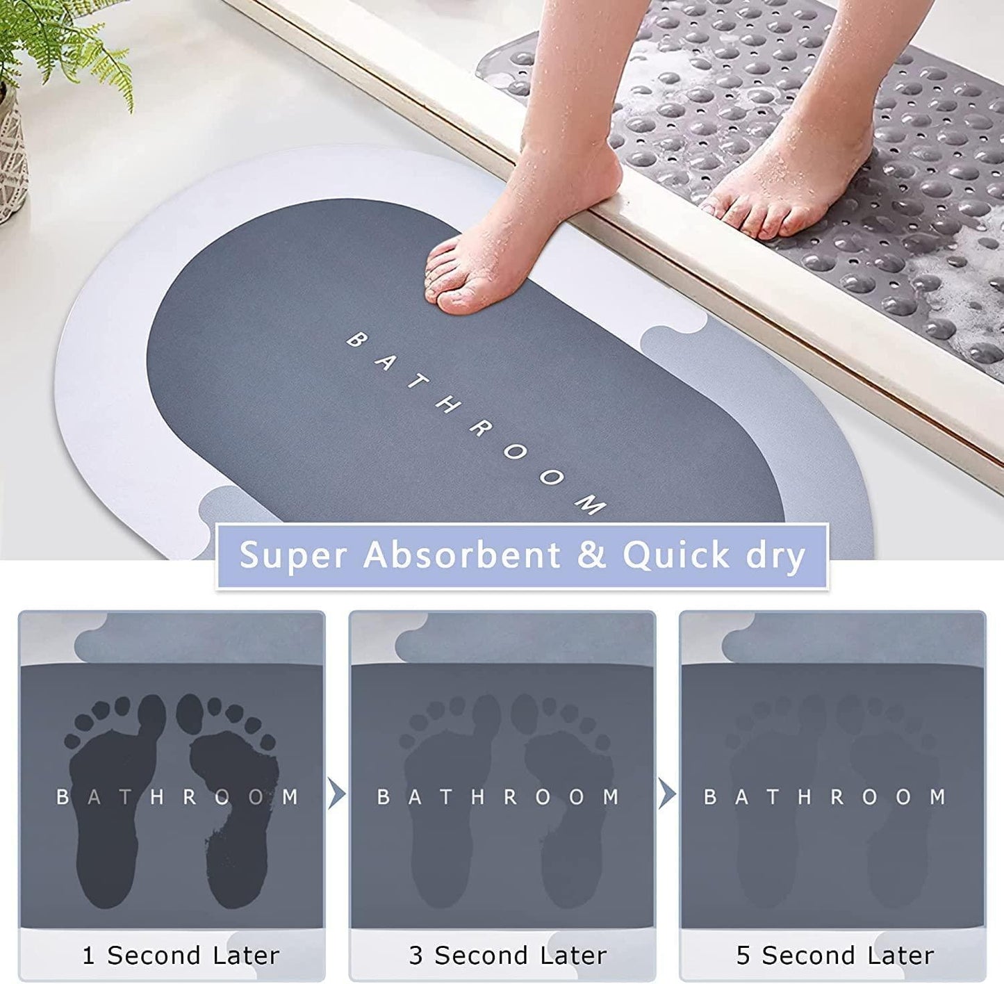 Quick Drying Water Absorbent Bathroom Mat Door Mat